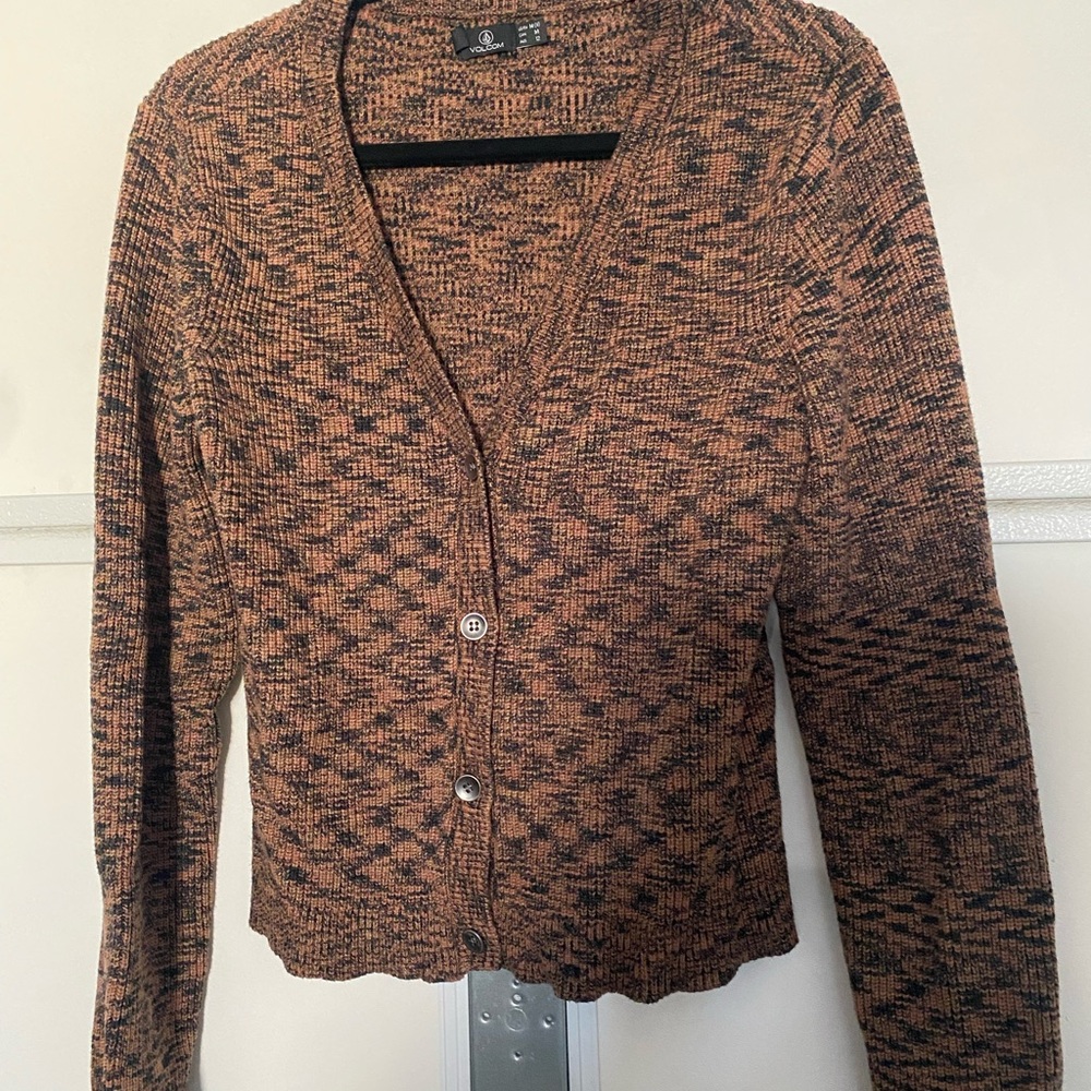 Volcom Brown Geometric Cardigan